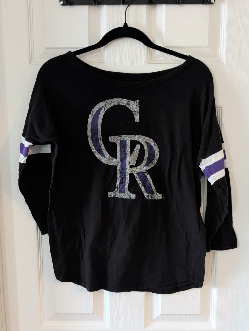 Colorado Rockies Women's Black 3/4 Sleeve
